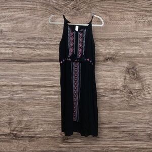 Justice black sleeveless embroidered maxi dress. Size 12.